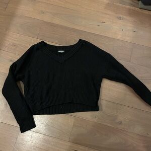 Chic Black Ribbed Sweater